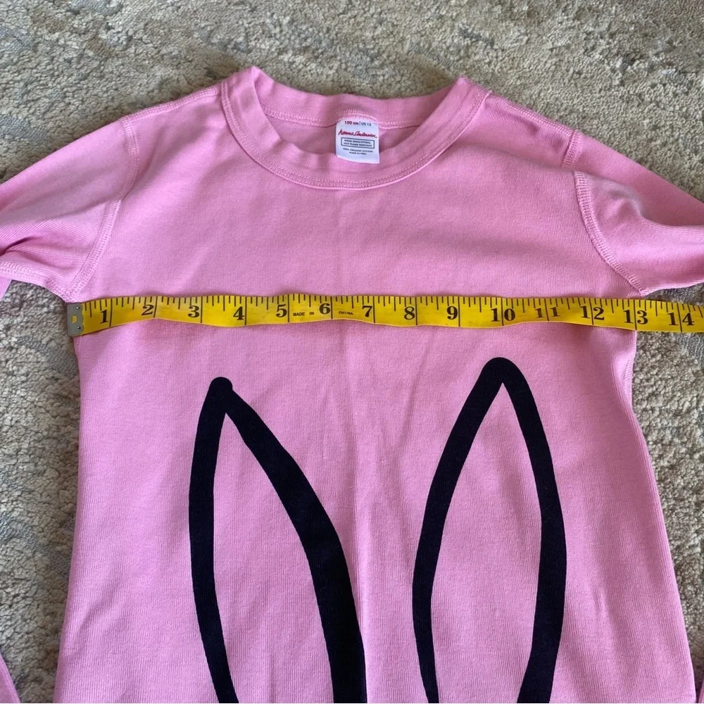 Hanna Andersson Long John Pajama Set Pink Bunny Print Long Sleeve Organic Cotton